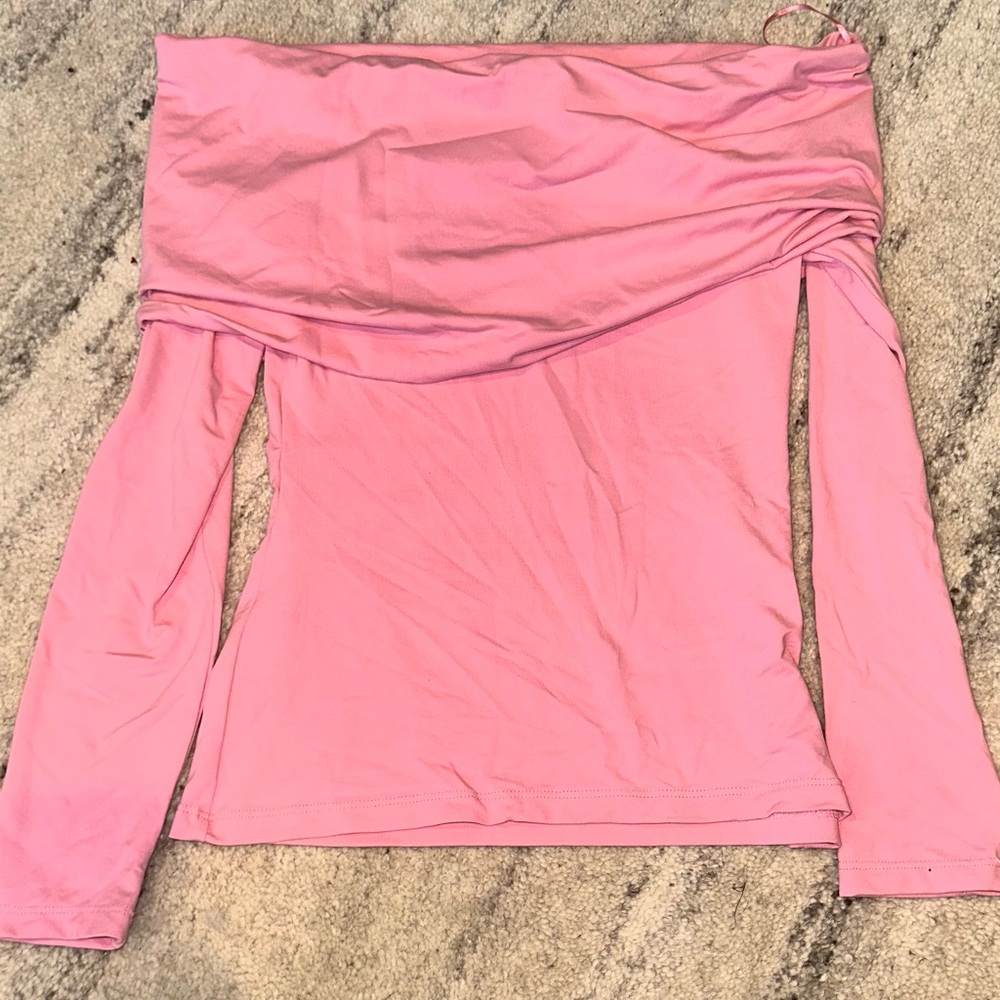 Zara Pink Long Sleeve Blouse, off the shoulder